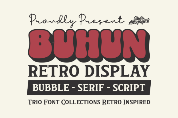 Buhun Retro Trio: A Vintage Display Font for Makers